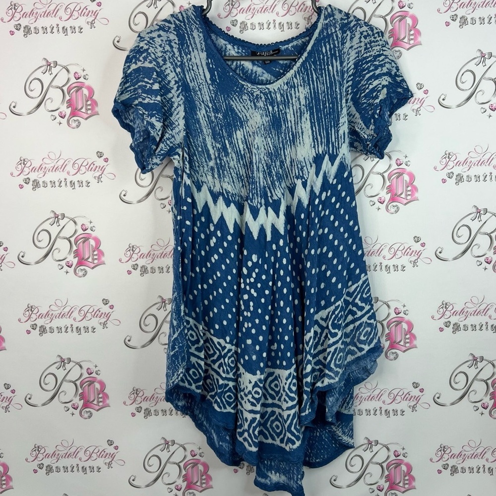 Papa Vancouver dress or long shirt asymmetrical Elegant Indigo Women's Blouse